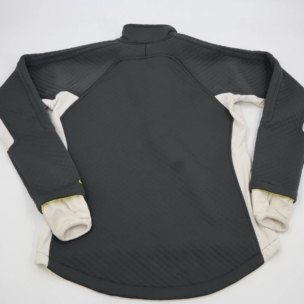 Nike Sphere Thermal Pullover Womens‎ M Grey Neon Yellow 1/4 Zip H40510STP